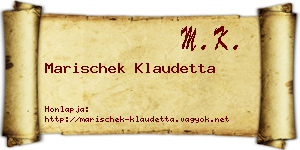 Marischek Klaudetta névjegykártya